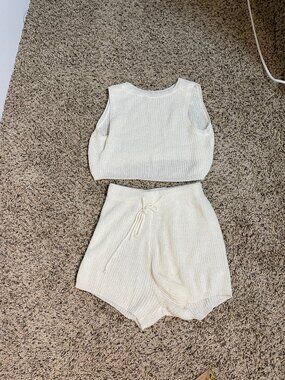 Share Softwear by Reverse Women's White Cardigan Cami Shorts Set 3PC Size XS/S